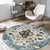 Persian Medallion Pattern Rug Pink and Green Polyester Rug Machine Washable Non-Slip Area Rug for Bedroom Blue Clearhalo 'Area Rug' 'Moroccan' 'Rugs' Rug' 1624438