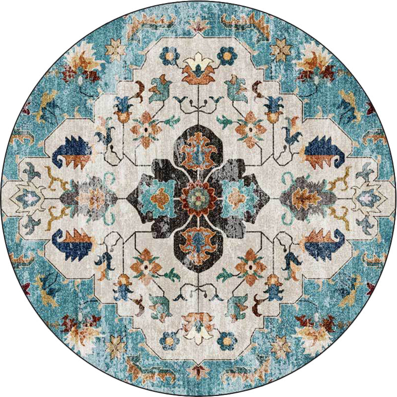 Persian Medallion Pattern Rug Pink and Green Polyester Rug Machine Washable Non-Slip Area Rug for Bedroom Clearhalo 'Area Rug' 'Moroccan' 'Rugs' Rug' 1624439