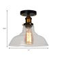Barn Clear/Amber Glass Semi Mount Lighting Vintage 1 Bulb Bedroom Ceiling Light Fixture Clearhalo 'Ceiling Lights' 'Close To Ceiling Lights' 'Close to ceiling' 'Flush mount' 'Industrial Flush Mount' Lighting' 162447