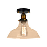 Barn Clear/Amber Glass Semi Mount Lighting Vintage 1 Bulb Bedroom Ceiling Light Fixture Clearhalo 'Ceiling Lights' 'Close To Ceiling Lights' 'Close to ceiling' 'Flush mount' 'Industrial Flush Mount' Lighting' 162449