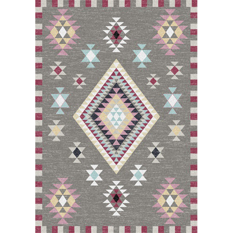 Americana Southwestern Rug in Grey Geometry Diamond Pattern Rug Polyester Washable Carpet for Home Decoration Clearhalo 'Area Rug' 'Rugs' 'Southwestern' Rug' 1624562