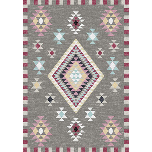 Americana Southwestern Rug in Grey Geometry Diamond Pattern Rug Polyester Washable Carpet for Home Decoration Clearhalo 'Area Rug' 'Rugs' 'Southwestern' Rug' 1624562