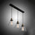 3/4/5-Light Multi Pendant Light Fixture Vintage Cone Clear Glass Hanging Lamp in Black with Linear Canopy 3 Black Clearhalo 'Ceiling Lights' 'Close To Ceiling Lights' 'Glass shade' 'Glass' 'Industrial Pendants' 'Industrial' 'Middle Century Pendants' 'Pendant Lights' 'Pendants' 'Tiffany' Lighting' 16245