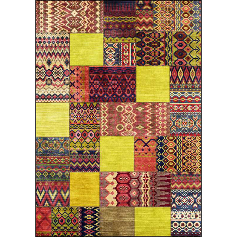 Classic Tribal Pattern Rug Yellow and Brown Southwestern Rug Polyester Machine Washable Anti-Slip Backing Carpet for Bedroom Clearhalo 'Area Rug' 'Rugs' 'Southwestern' Rug' 1624655