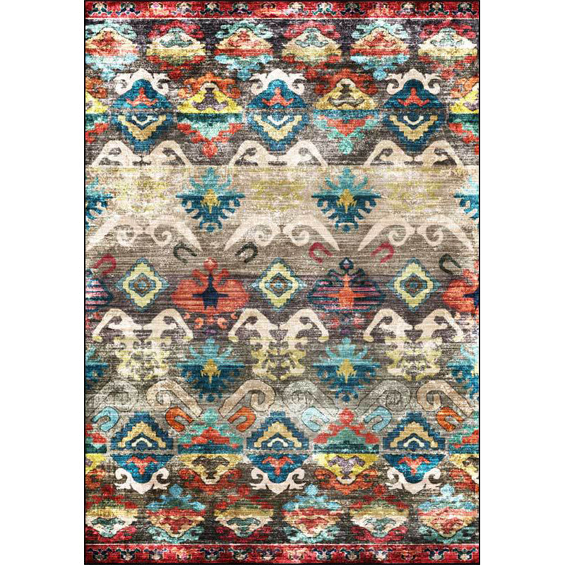 Retro Tribal Pattern Rug Multicolor Polyester Rug Machine Washable Non-Slip Backing Area Rug for Living Room Clearhalo 'Area Rug' 'Rugs' 'Southwestern' Rug' 1624671