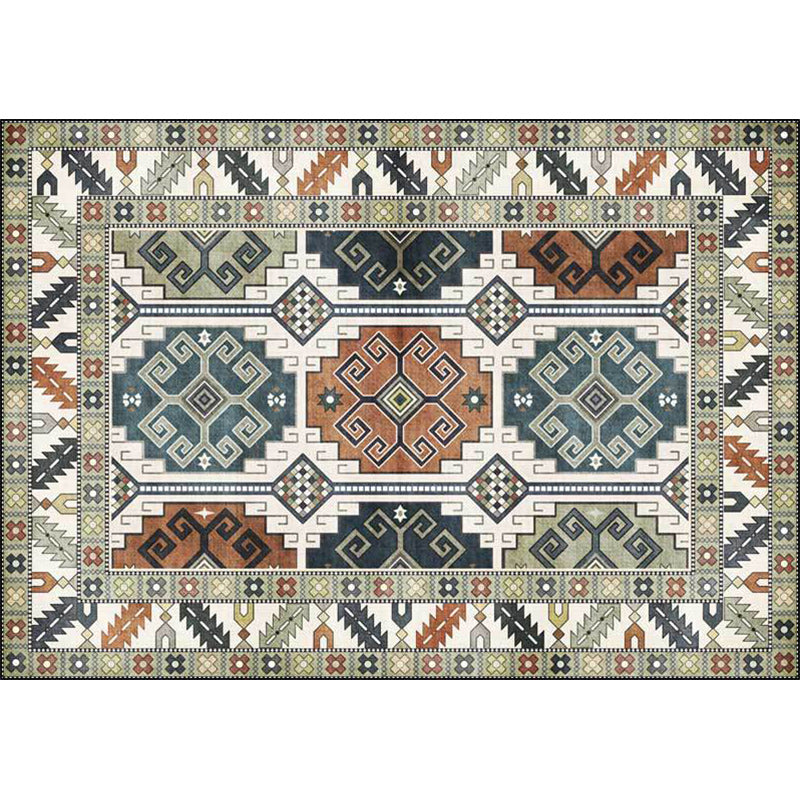 Southwestern Tribal Pattern Rug Green Polyester Rug Machine Washable Non-Slip Backing Area Rug for Living Room Clearhalo 'Area Rug' 'Rugs' 'Southwestern' Rug' 1624703