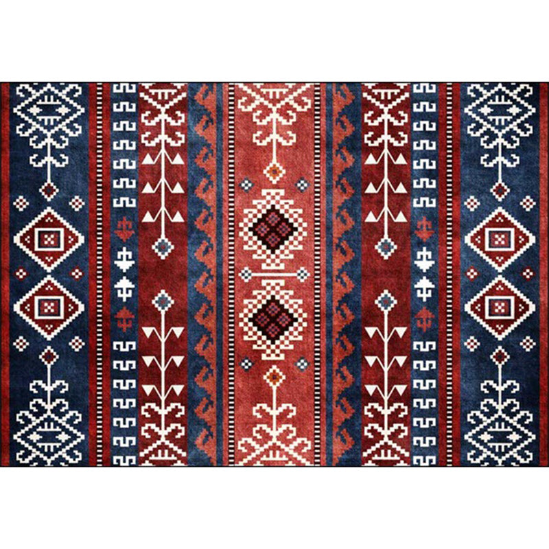 Navy and Red Southwestern Rug Polyester Tribal Pattern Rug Washable Non-Slip Backing Area Rug for Living Room Clearhalo 'Area Rug' 'Rugs' 'Southwestern' Rug' 1624711