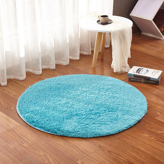 Blue and Green Modern Rug Sherpa Plain Rug Washable Non-Slip Backing Carpet for Living Room Blue Clearhalo 'Area Rug' 'Casual' 'Rugs' Rug' 1624768