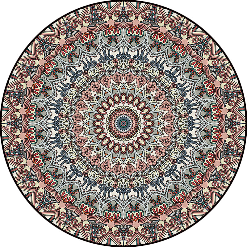 Brown Moroccan Rug Polyester Floral Print Rug Washable Non-Slip Backing Carpet for Living Room Clearhalo 'Area Rug' 'Moroccan' 'Rugs' Rug' 1624819