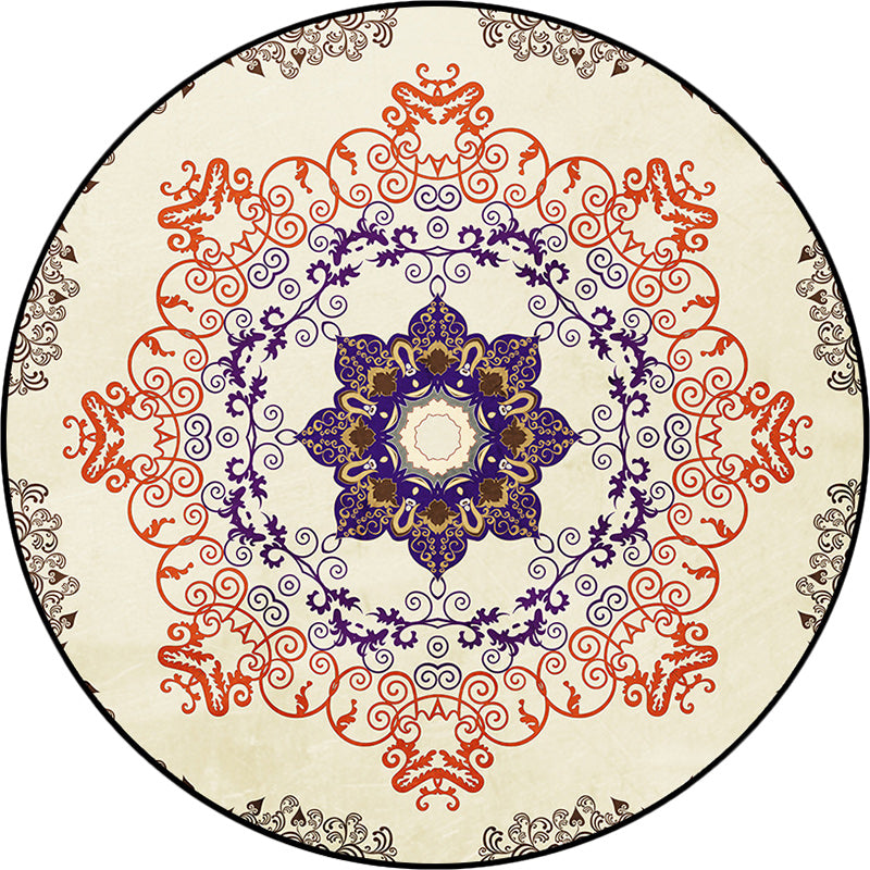 Orange Moroccan Rug Polyester Medallion Print Rug Washable Non-Slip Backing Carpet for Living Room Clearhalo 'Area Rug' 'Moroccan' 'Rugs' Rug' 1624827