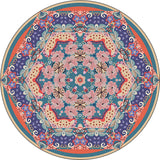Vintage Medallion Pattern Rug with Floral Pink and Purple Tribal Rug Polyester Washable Anti-Slip Backing Area Rug for Living Room Clearhalo 'Area Rug' 'Moroccan' 'Rugs' Rug' 1624835