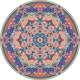 Vintage Medallion Pattern Rug with Floral Pink and Purple Tribal Rug Polyester Washable Anti-Slip Backing Area Rug for Living Room Clearhalo 'Area Rug' 'Moroccan' 'Rugs' Rug' 1624835