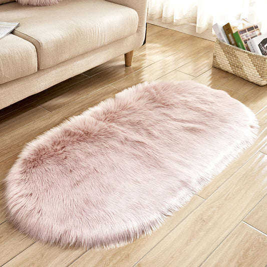 Pink and Khaki Modern Rug Shag Plain Rug Washable Non-Slip Backing Carpet for Living Room Pink