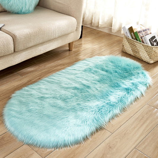 Simple Plain Rug Blue and Purple Nordic Rug Shag Washable Anti-Slip Backing Area Rug for Living Room Light Blue