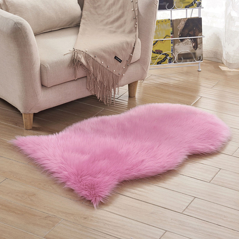 Novelty Plain Rug Blue and Pink Shag Rug Machine Washable Non-Slip Area Rug for Bedroom Red Clearhalo 'Area Rug' 'Casual' 'Rugs' Rug' 1624894