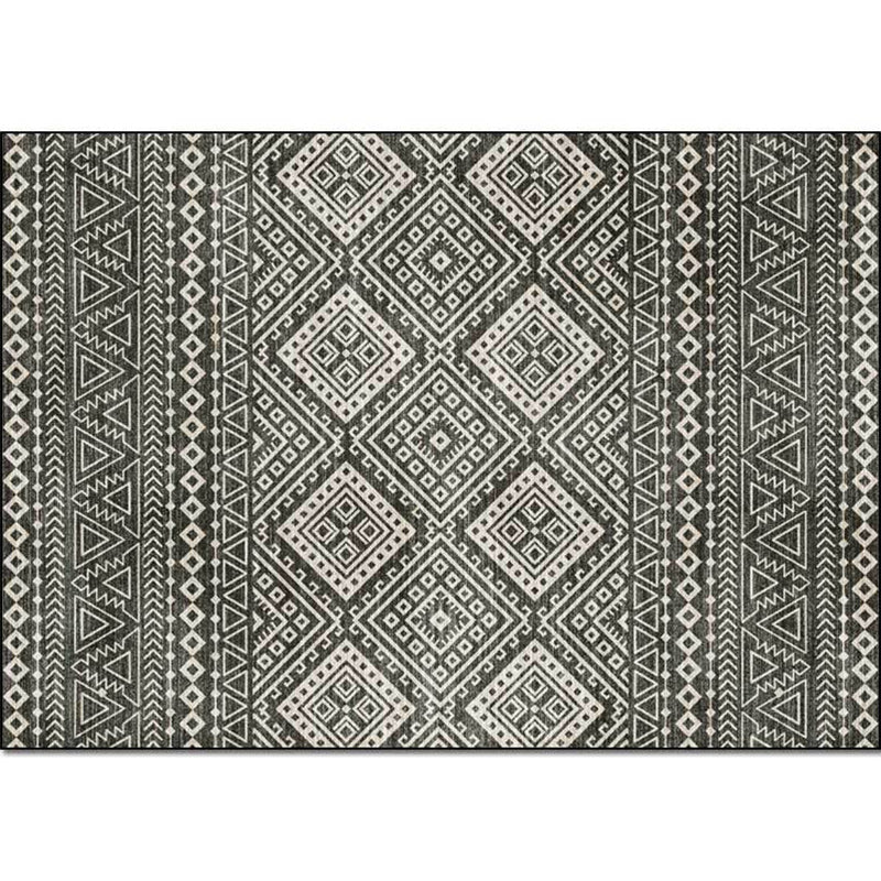 Americana Southwestern Rug in Grey Geometry Diamond Stripe Pattern Rug Polyester Non-Slip Carpet for Home Decoration Clearhalo 'Area Rug' 'Rugs' 'Southwestern' Rug' 1624928