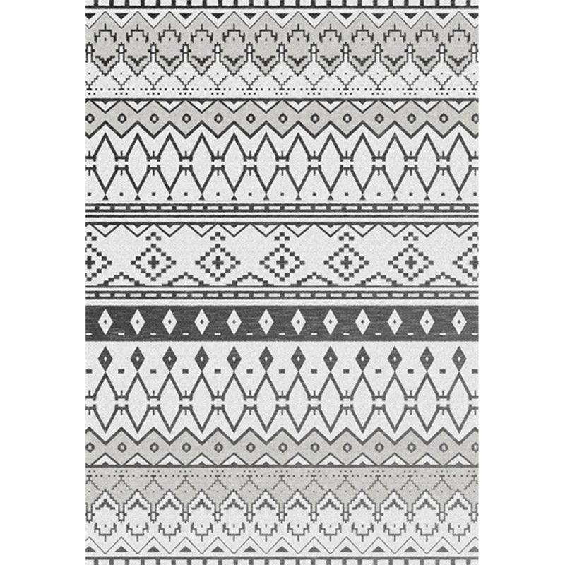 Grey Bedroom Rug Southwestern Geometric Diamond Pattern Area Rug Polyester Stain-Resistant Pet Friendly Carpet Clearhalo 'Area Rug' 'Rugs' 'Southwestern' Rug' 1624936