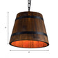 Wood Bucket Hanging Light Single Head Retro Suspension Lamp in Brown for Restaurant Clearhalo 'Ceiling Lights' 'Industrial Pendants' 'Industrial' 'Middle Century Pendants' 'Pendant Lights' 'Pendants' 'Tiffany' Lighting' 162494