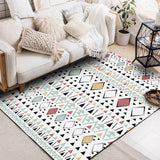 Americana Southwestern Rug in White Geometry Diamond Pattern Rug Polyester Non-Slip Carpet for Home Decoration Clearhalo 'Area Rug' 'Rugs' 'Southwestern' Rug' 1624951
