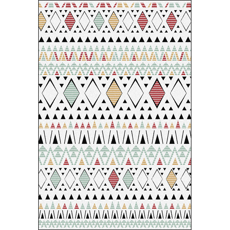 Americana Southwestern Rug in White Geometry Diamond Pattern Rug Polyester Non-Slip Carpet for Home Decoration Clearhalo 'Area Rug' 'Rugs' 'Southwestern' Rug' 1624952