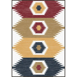 White and Brown Bedroom Rug Southwestern Geometric Pattern Area Rug Polyester Anti-Slip Backing Carpet Clearhalo 'Area Rug' 'Rugs' 'Southwestern' Rug' 1624968