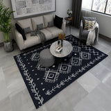 Black and Brown Southwestern Rug Polyester Tribal Pattern Rug Washable Non-Slip Backing Carpet for Living Room Black Clearhalo 'Area Rug' 'Rugs' 'Southwestern' Rug' 1625049