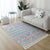 Grey and Brown Southwestern Rug Linen Tribal Geometric and Stripe Pattern Rug Washable Fringe Carpet for Living Room Blue Clearhalo 'Area Rug' 'Rugs' 'Southwestern' Rug' 1625149