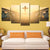 Religious Wall Art Modern Enchanting Bridge to the Cross at Sunset Canvas in Yellow Yellow Clearhalo 'Art Gallery' 'Canvas Art' 'Contemporary Art Gallery' 'Modern' Arts' 1625164