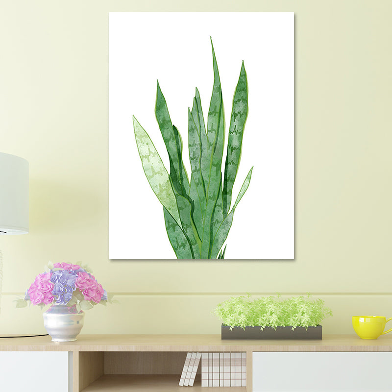 Botanic Canvas Print Rustic Trendy Leaf Painting Wall Art Decor in Green for Home Green Design 1 Clearhalo 'Art Gallery' 'Canvas Art' 'Country Art Gallery' 'French Country' 'Rustic' Arts' 1625206