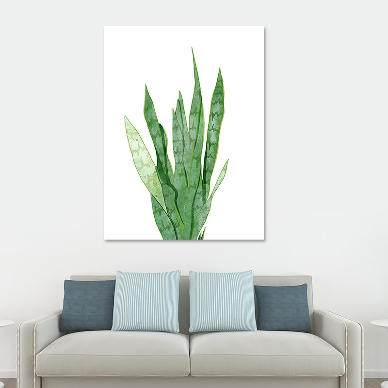 Botanic Canvas Print Rustic Trendy Leaf Painting Wall Art Decor in Green for Home Clearhalo 'Art Gallery' 'Canvas Art' 'Country Art Gallery' 'French Country' 'Rustic' Arts' 1625207