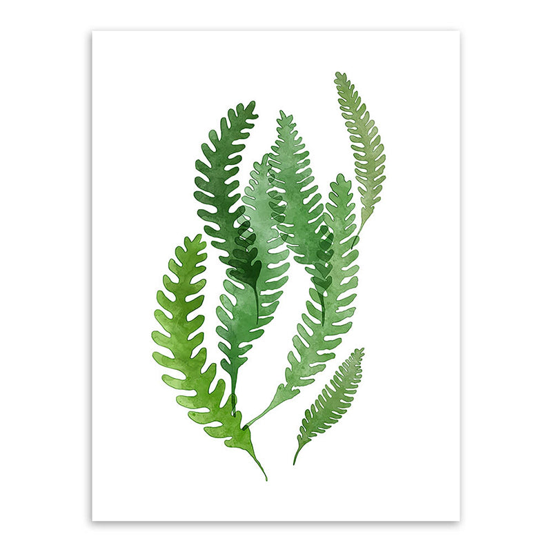 Botanic Canvas Print Rustic Trendy Leaf Painting Wall Art Decor in Green for Home Clearhalo 'Art Gallery' 'Canvas Art' 'Country Art Gallery' 'French Country' 'Rustic' Arts' 1625216