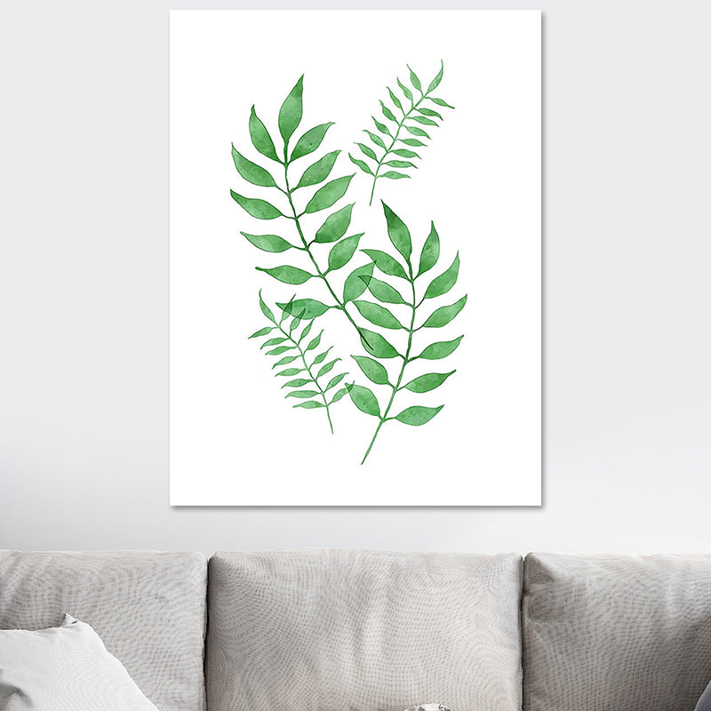 Botanic Canvas Print Rustic Trendy Leaf Painting Wall Art Decor in Green for Home Green Design 3 Clearhalo 'Art Gallery' 'Canvas Art' 'Country Art Gallery' 'French Country' 'Rustic' Arts' 1625220
