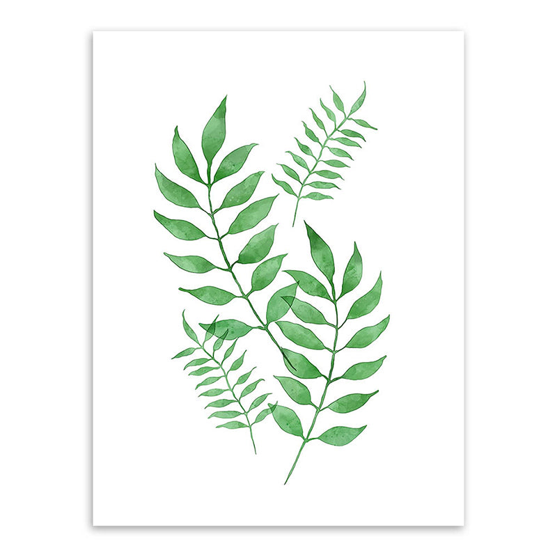 Botanic Canvas Print Rustic Trendy Leaf Painting Wall Art Decor in Green for Home Clearhalo 'Art Gallery' 'Canvas Art' 'Country Art Gallery' 'French Country' 'Rustic' Arts' 1625223