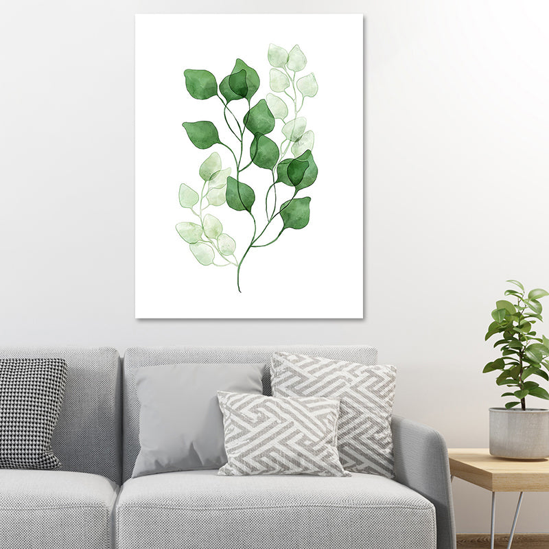 Botanic Canvas Print Rustic Trendy Leaf Painting Wall Art Decor in Green for Home Green Design 5 Clearhalo 'Art Gallery' 'Canvas Art' 'Country Art Gallery' 'French Country' 'Rustic' Arts' 1625234