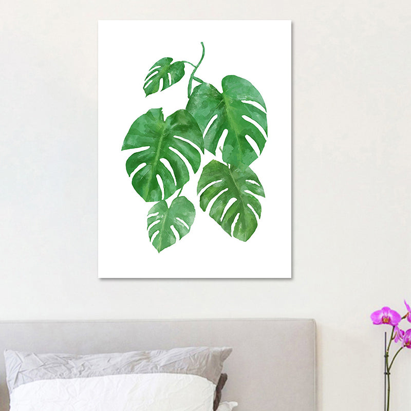 Botanic Canvas Print Rustic Trendy Leaf Painting Wall Art Decor in Green for Home Green Design 6 Clearhalo 'Art Gallery' 'Canvas Art' 'Country Art Gallery' 'French Country' 'Rustic' Arts' 1625241
