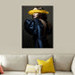 Woman Canvas Art Print Textured Surface Glam Living Room Wall Decor in Dark Color Blue Clearhalo 'Arts' 'Canvas Art' 1625283