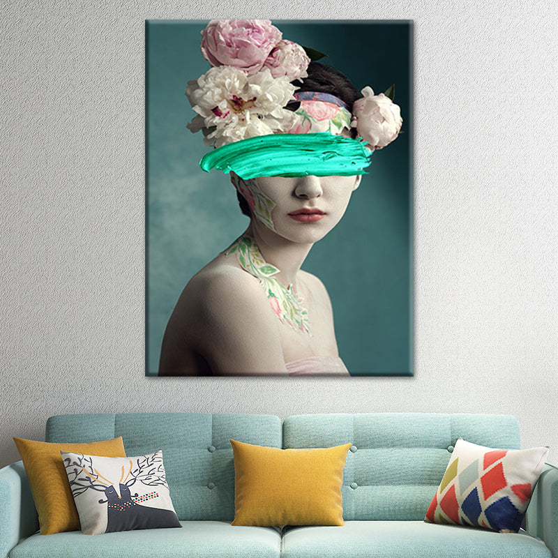 Mixed Media Glam Wall Art Decor with Woman Pattern in Dark Color for Dining Room Clearhalo 'Arts' 'Canvas Art' 1625340