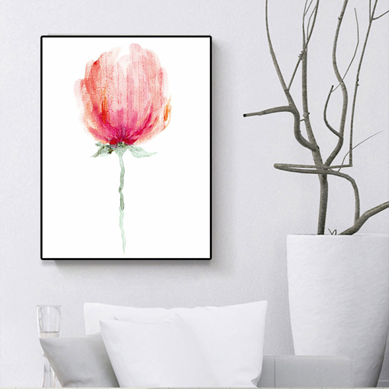 Watercolor Flower Canvas Print Farmhouse Style Textured Wall Art in Soft Color Clearhalo 'Art Gallery' 'Canvas Art' 'Country Art Gallery' 'French Country' 'Rustic' Arts' 1625354