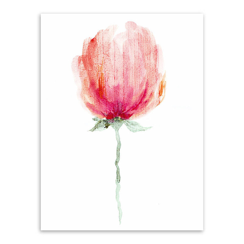 Watercolor Flower Canvas Print Farmhouse Style Textured Wall Art in Soft Color Clearhalo 'Art Gallery' 'Canvas Art' 'Country Art Gallery' 'French Country' 'Rustic' Arts' 1625356