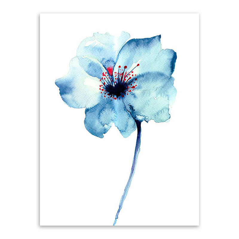 Watercolor Flower Canvas Print Farmhouse Style Textured Wall Art in Soft Color Clearhalo 'Art Gallery' 'Canvas Art' 'Country Art Gallery' 'French Country' 'Rustic' Arts' 1625370