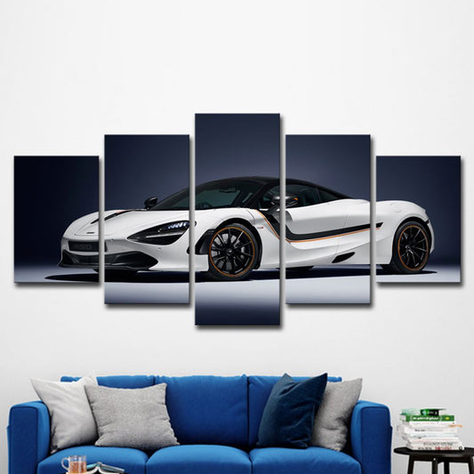 Cool McLaren Sports Car Canvas Wall Art for Boys Bedroom, White and Black, Multi-Piece Clearhalo 'Art Gallery' 'Canvas Art' 'Contemporary Art Gallery' 'Modern' Arts' 1625375