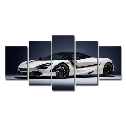 Cool McLaren Sports Car Canvas Wall Art for Boys Bedroom, White and Black, Multi-Piece Clearhalo 'Art Gallery' 'Canvas Art' 'Contemporary Art Gallery' 'Modern' Arts' 1625377