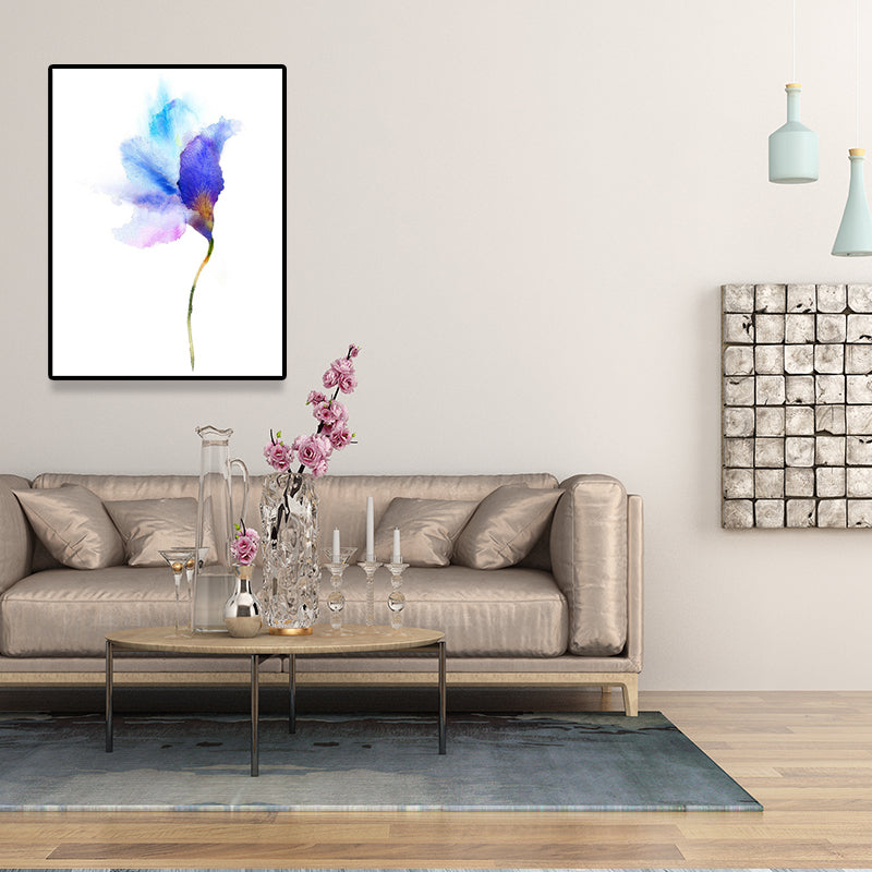 Rose Watercolor Painting Canvas for Girls Room Flower Print Wall Art in Pastel Color, Textured Clearhalo 'Art Gallery' 'Canvas Art' 'Country Art Gallery' 'French Country' 'Rustic' Arts' 1625431