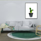 Green Potted Cactus Wall Art Decor Plant Tropical Textured Canvas Print for Home Clearhalo 'Art Gallery' 'Canvas Art' 'Coastal Art Gallery' 'Tropical' Arts' 1625453