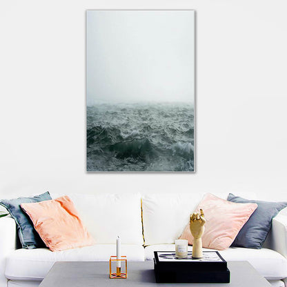 Grey Sea Water Canvas Print Scenery Nostalgic Textured Surface Wall Art Decor for Home Grey Clearhalo 'Arts' 'Canvas Art' 1625458
