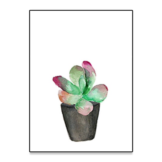 Tropix Succulent Plant Painting Canvas Textured Green Wall Art Print for Living Room Clearhalo 'Art Gallery' 'Canvas Art' 'Coastal Art Gallery' 'Tropical' Arts' 1625503