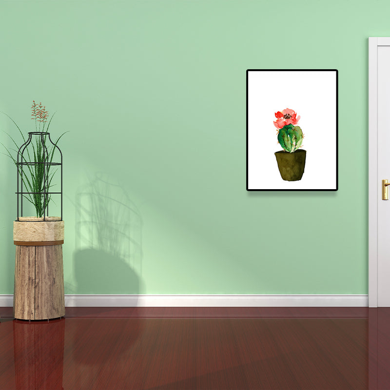 Tropix Succulent Plant Painting Canvas Textured Green Wall Art Print for Living Room Clearhalo 'Art Gallery' 'Canvas Art' 'Coastal Art Gallery' 'Tropical' Arts' 1625515