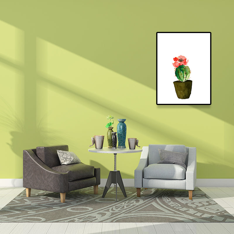 Tropix Succulent Plant Painting Canvas Textured Green Wall Art Print for Living Room Clearhalo 'Art Gallery' 'Canvas Art' 'Coastal Art Gallery' 'Tropical' Arts' 1625516