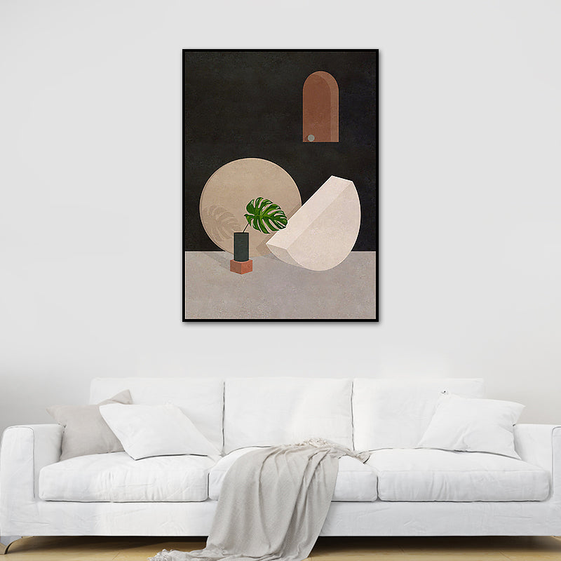 Illustration Architecture Canvas Wall Art for Living Room, Pastel Color, Textured Clearhalo 'Art Gallery' 'Canvas Art' 'Contemporary Art Gallery' 'Modern' Arts' 1625543