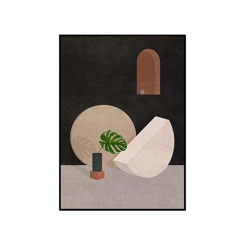 Illustration Architecture Canvas Wall Art for Living Room, Pastel Color, Textured Clearhalo 'Art Gallery' 'Canvas Art' 'Contemporary Art Gallery' 'Modern' Arts' 1625545